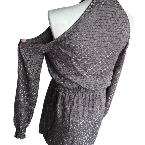 Cooper & Ella Cornelia Tie Dress Brown Metallic XS - Picture 6 of 12